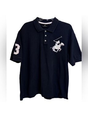 Ralph Lauren Beverly Hills Men's Polo Club Navy Polo Shirt His Size XL